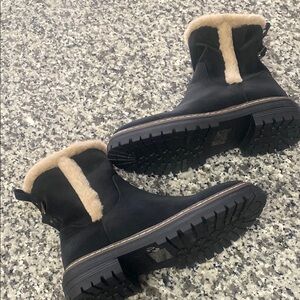 Women's Black and Cream Boots